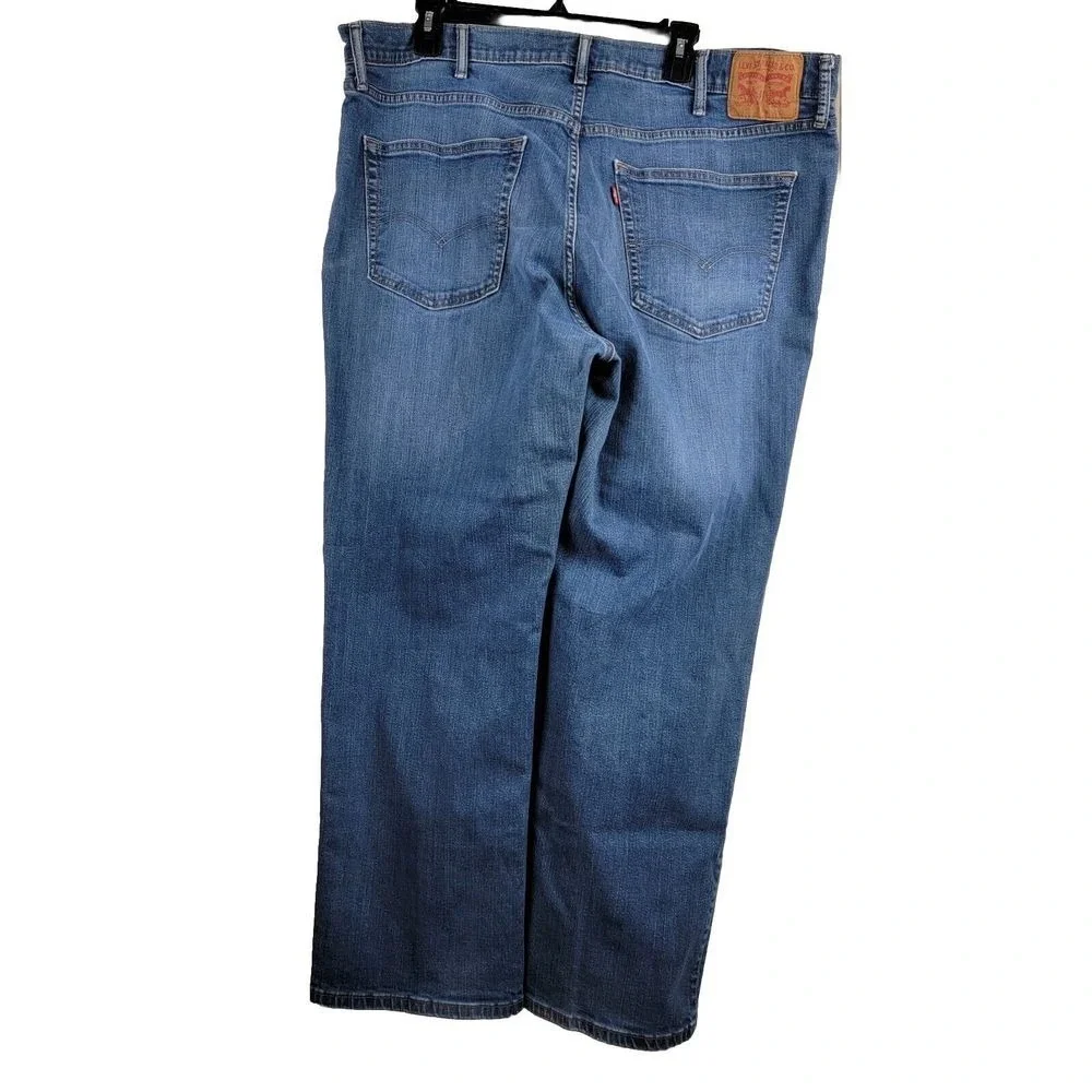 Levis 559 Mens 44x30 Relaxed Fit Straight Distressed Jeans Medium‎ Wash Blue